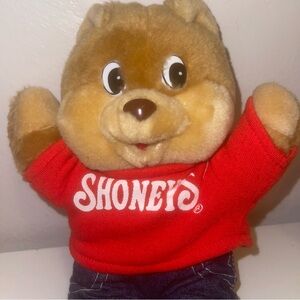 Vintage Shoney’s Bear Plush Toy in Red Shirt